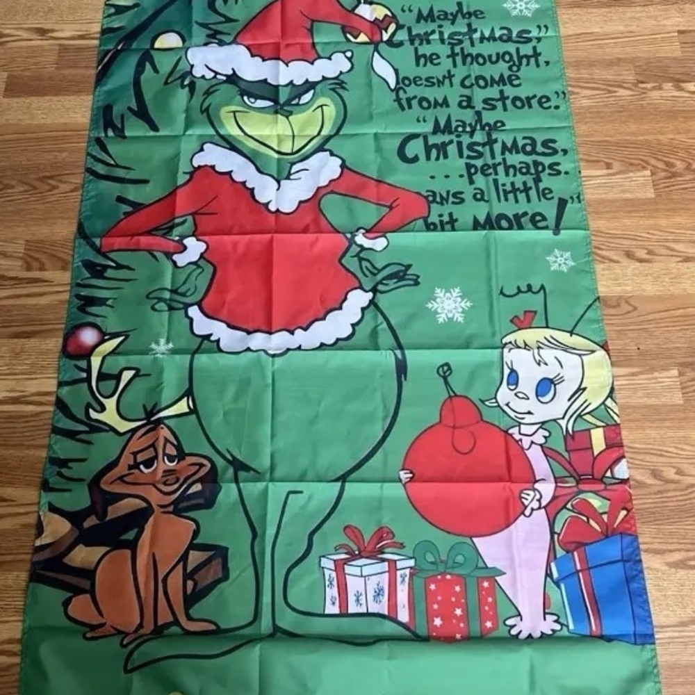 Grinch Christmas Holiday Tapestry - Green and Red